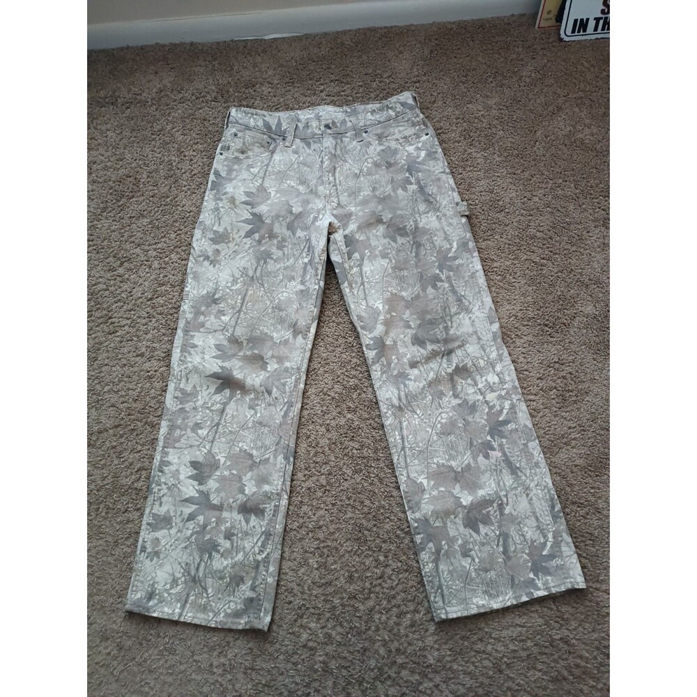 Old Navy Carpenter Pants Mens 33x32 Sand Camo 90s Baggy Workwear Jeans Retro